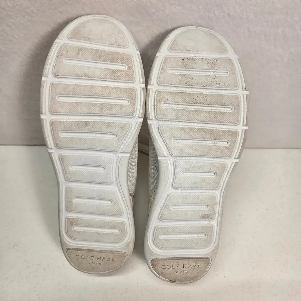 Cole Haan GrandSport Journey Knit Sneakers Ivory Snake Print Womens 10B NWOT
